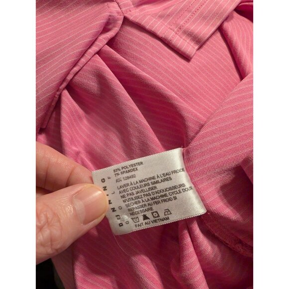 Dunning Golf Polo Shirt Men’s Small Coral Pink Stripe Stretch Performance - Picture 8 of 9